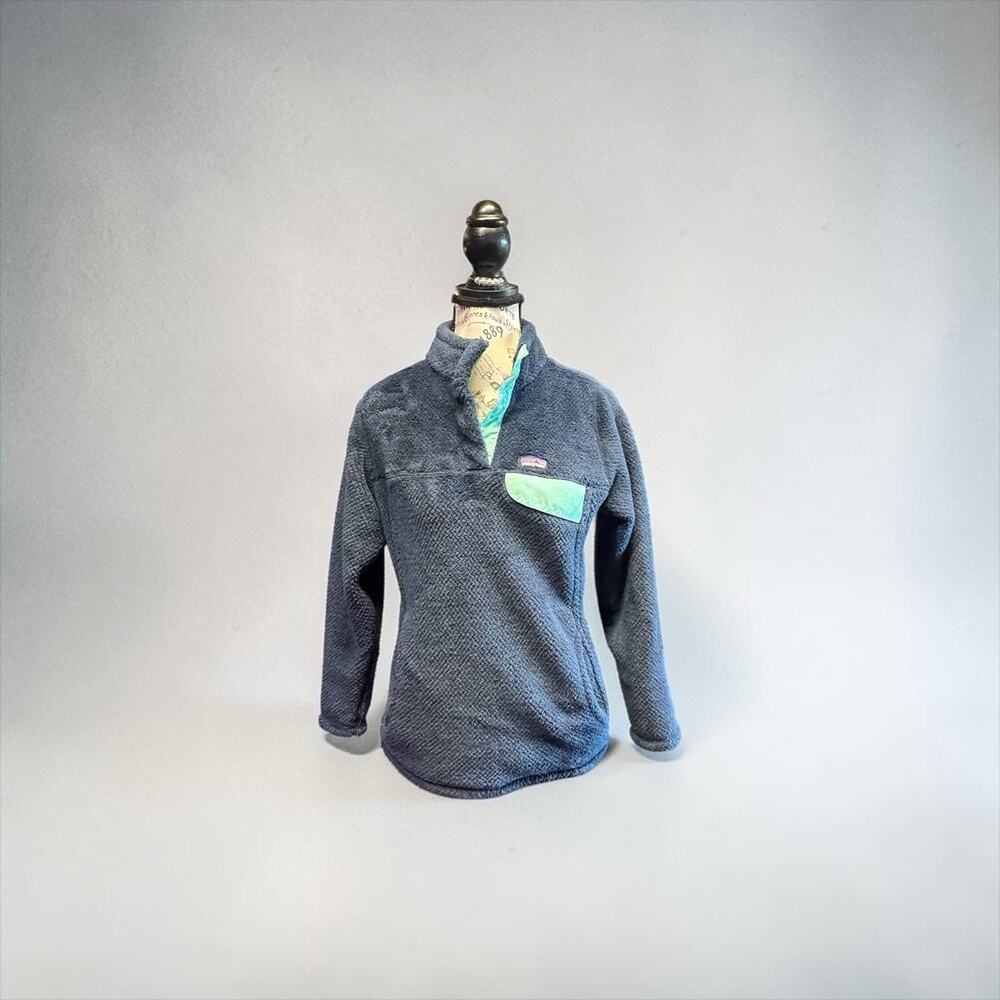 Patagonia Re-Tool Snap-T Fleece Pullover Blue Mint Green - See Description